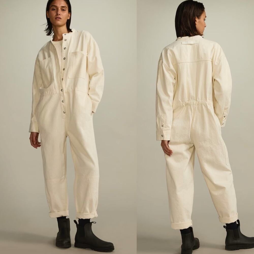NWT Everlane The Canvas Cream Organic Cotton Coveralls